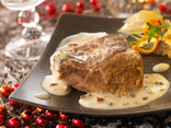 Fondant de pavé de veau aux éclats de morilles
