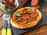 Tarte fine chorizo de saison