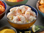 Gambas à la crème légère et zestes de citron