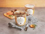 Bocal de parmentier de canard, patates douces et marrons