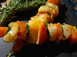 Brochettes Cabillaud/saumon à l'indienne