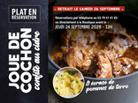 Réservation : JOUE DE COCHON CONFITE AU CIDRE