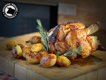 Poulet rôti certifié + pommes de terre - 1,5 kg