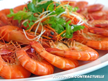 Sur plateau - Grosses crevettes roses