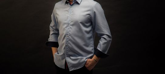 Chemise Homme Coupe droite motif bleu