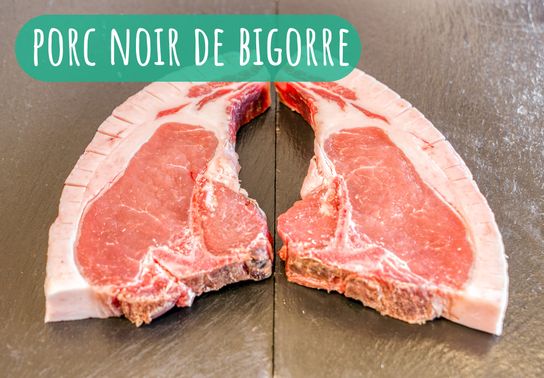 Côte filet ou échine de Porc Noir de Bigorre