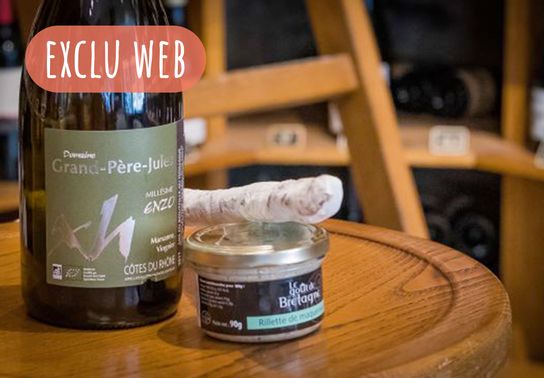 Pack apéro vin rouge (Grand-père Jules + Rillettes de thon + Saucisson Fayet Bellota)