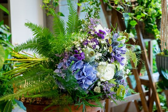 Bouquet Rond Bleu Saphir (au choix)