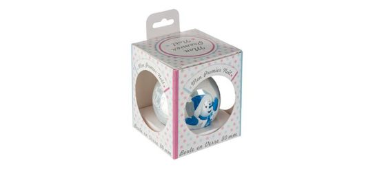 Boule "mon premier noël" rose ou bleu d.8cm