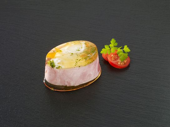 Aspic œuf poché jambon