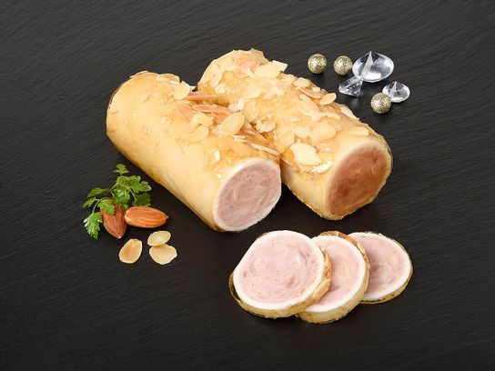 Mini-ballotine de pintade au Cognac et aux amandes