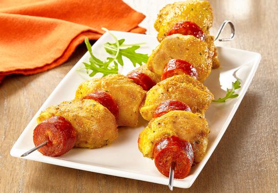 Brochette de poulet au chorizo