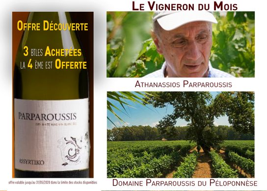 IGP Achaïa Domaine Parparoussis Assyrtiko 2017, vin blanc