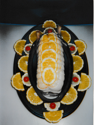 Rôti de canard farci aux oranges