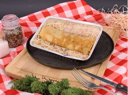 Crêpe jambon poireau cuisinée