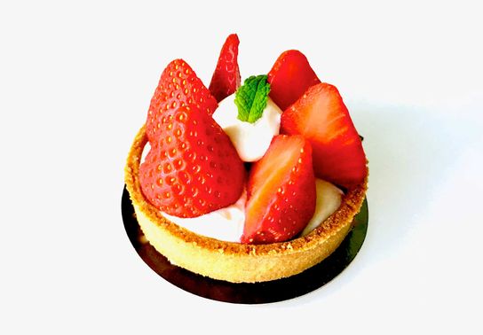 Tarte fraise mascarpone menthe