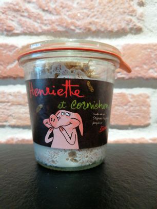 Cochon façon rillettes avec cornichons