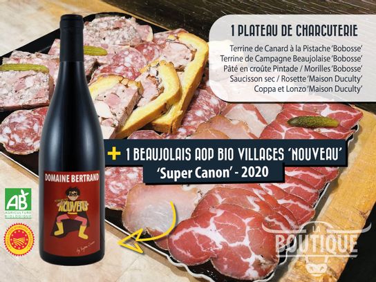 PLATEAU CHARCUTERIE + BEAUJOLAIS NOUVEAU BIO AOP