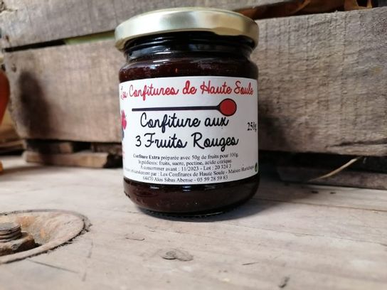 Confiture 3 fruits rouges