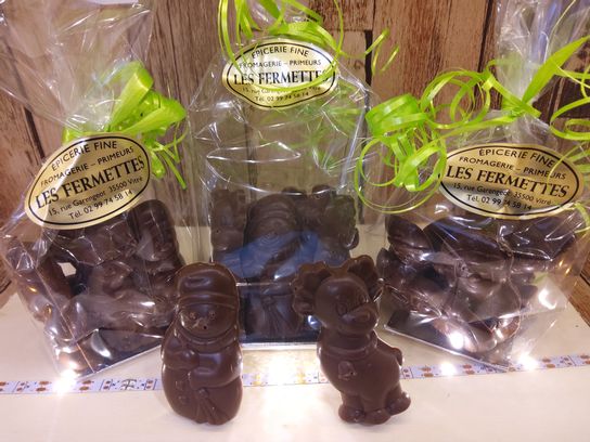 Sujets de Noël au chocolat au lait