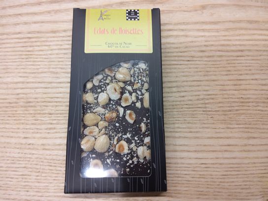 Tablette chocolat artisanal noir éclats noisettes