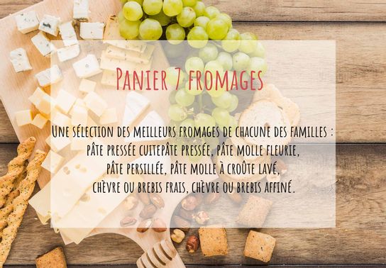 Panier 7 fromages, idéal pour les gourmands