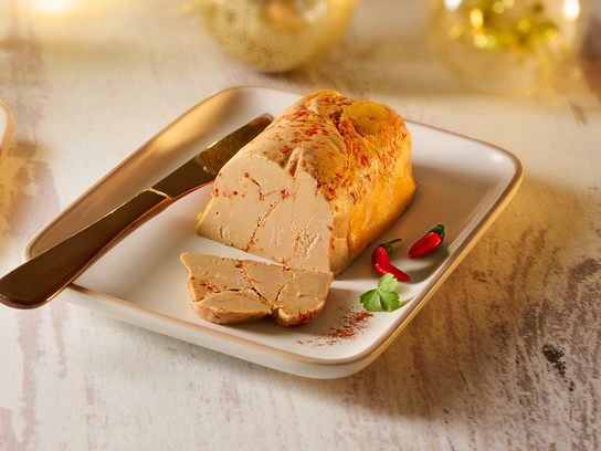 Foie gras de canard entier mi-cuit au piment d'Espelette