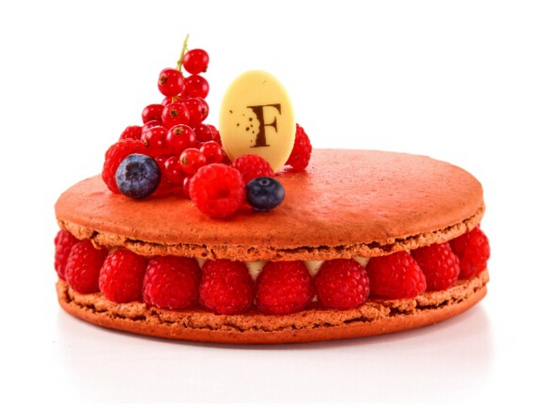 Macaron vanille framboise