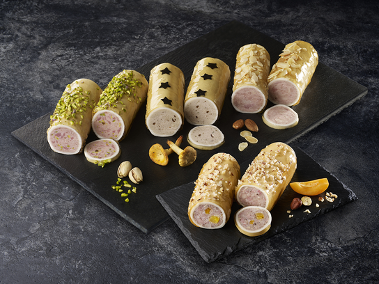 Mini-ballotine de chapon aux abricots et noisettes