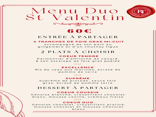 ❤️ Menu Duo Saint-Valentin ❤️