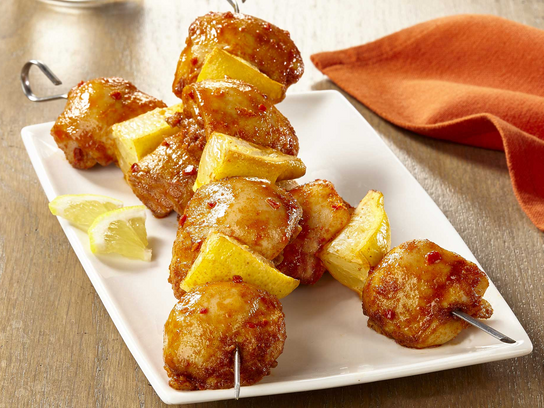 Brochette de poulet mariné et citron
