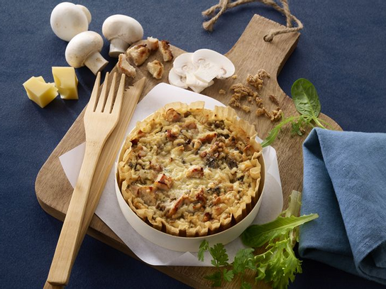 Coeur de tarte poulet rôti et champignons