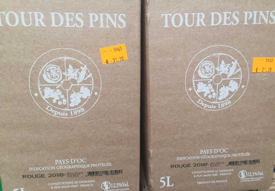 Cubi vin rouge tour des pins igp