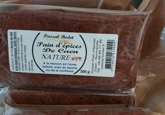Pain d'épices de Caen nature ou orange ou figue 275gr