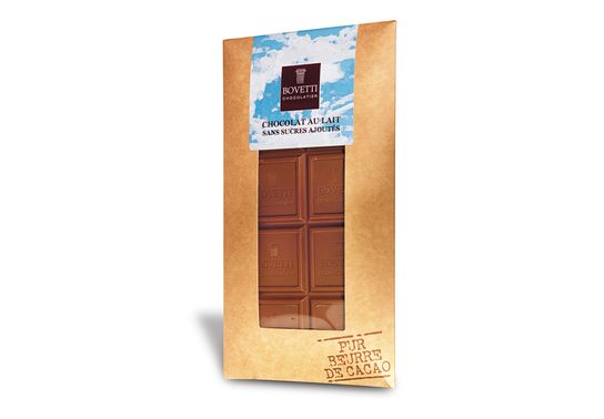 Tablette de chocolat au lait sans sucres ajoutés