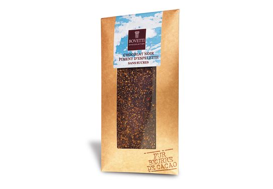 Tablette de chocolat noir/piment sans sucres ajoutés
