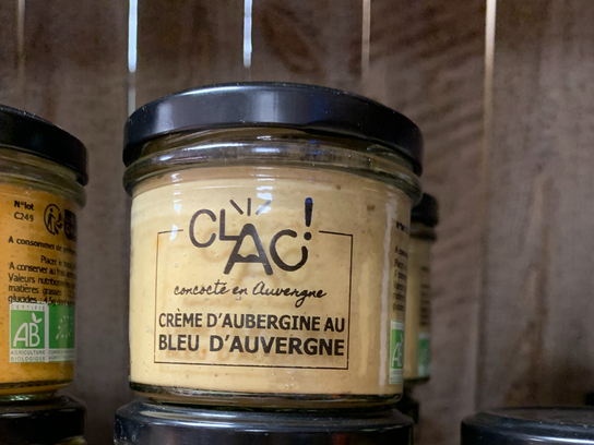Crème d'aubergine au bleu d'Auvergne