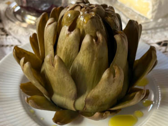 Artichaut Vert Cuit a la cocotte