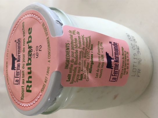 Yaourt a la Rhubarbe