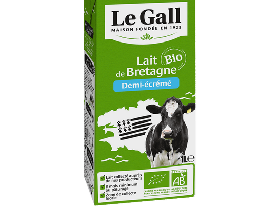 Lait demi-écrémé bio