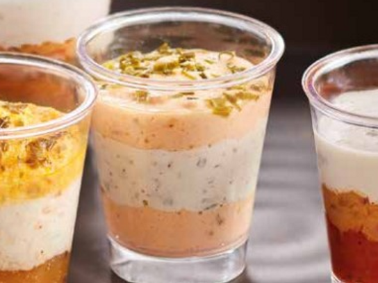 Verrine saumon fromage frais concombre