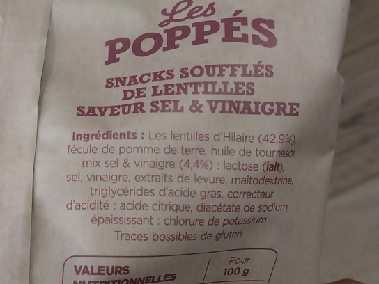 Chips de lentilles sel vinaigre