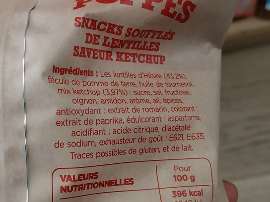 Chips de lentilles saveur ketchup