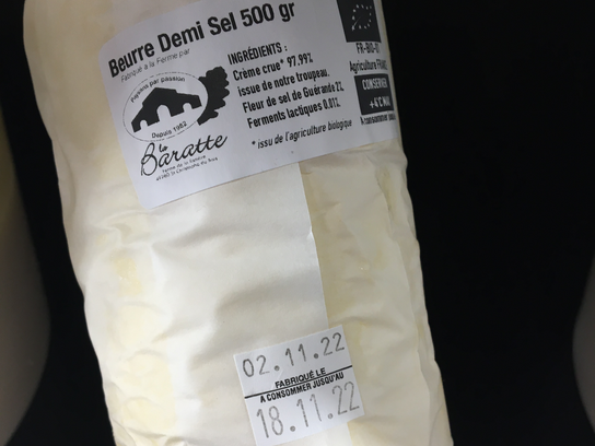 Beurre bio local demi-sel