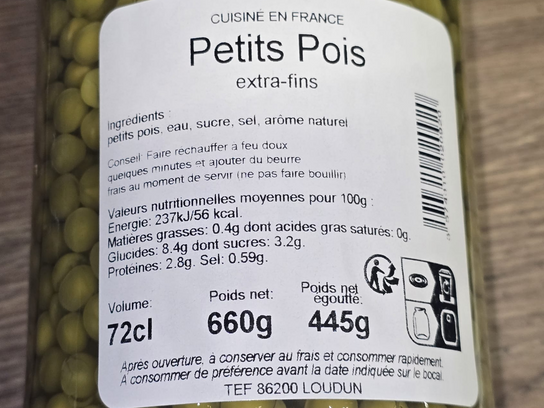 Petits pois extra-fins
