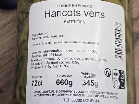 Haricots verts extra fins