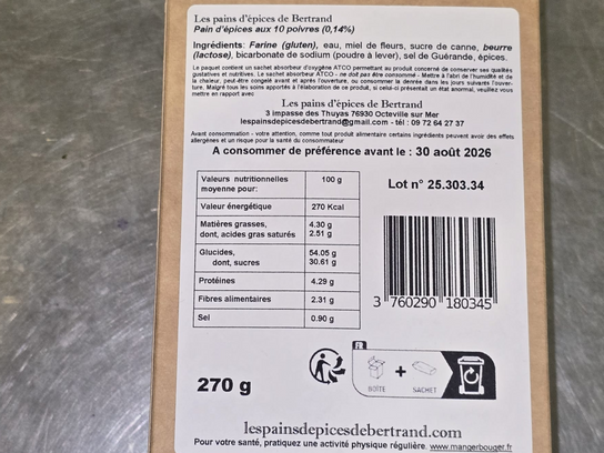 Pain d'épices aux 10 poivres