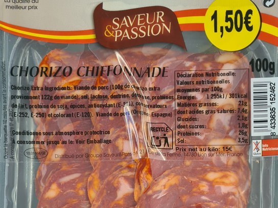 Chorizo chiffonnade