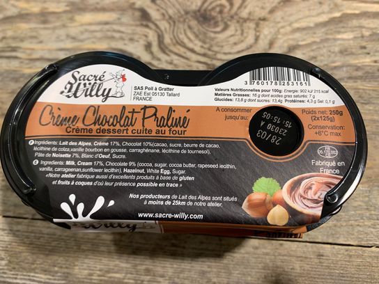 Crème chocolat praliné