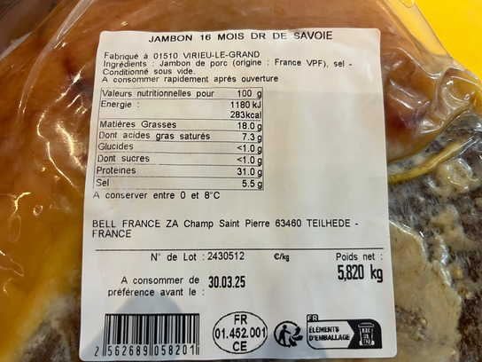 Jambon de pays de Savoie